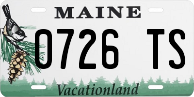 ME license plate 0726TS