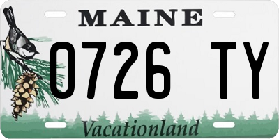ME license plate 0726TY