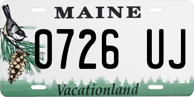 ME license plate 0726UJ