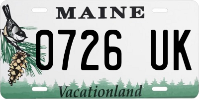 ME license plate 0726UK