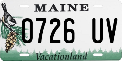 ME license plate 0726UV