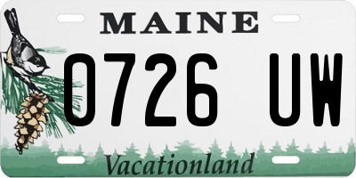 ME license plate 0726UW