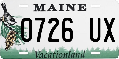 ME license plate 0726UX