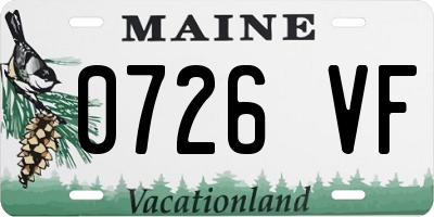 ME license plate 0726VF