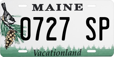 ME license plate 0727SP