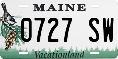 ME license plate 0727SW