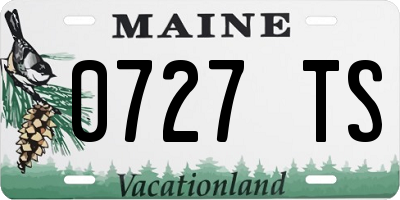 ME license plate 0727TS