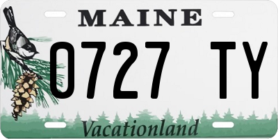 ME license plate 0727TY