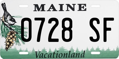 ME license plate 0728SF