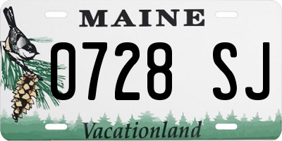ME license plate 0728SJ