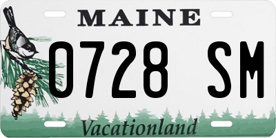 ME license plate 0728SM