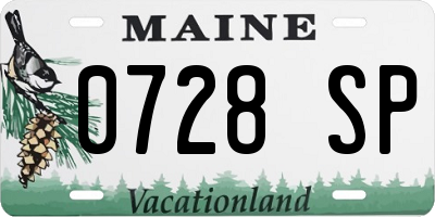 ME license plate 0728SP