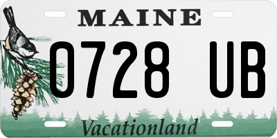 ME license plate 0728UB