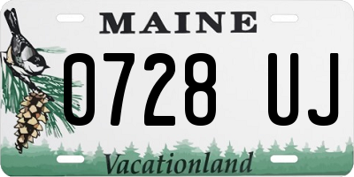 ME license plate 0728UJ