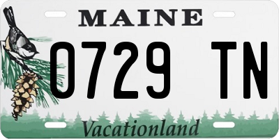 ME license plate 0729TN