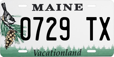 ME license plate 0729TX