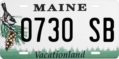 ME license plate 0730SB