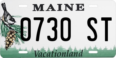 ME license plate 0730ST
