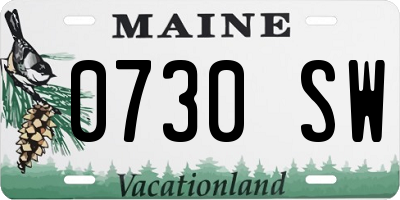 ME license plate 0730SW