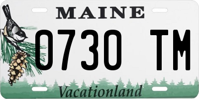 ME license plate 0730TM