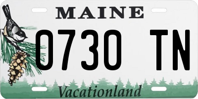 ME license plate 0730TN