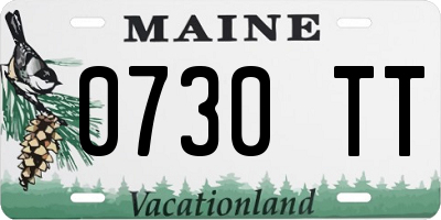 ME license plate 0730TT