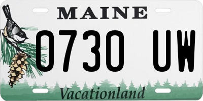 ME license plate 0730UW