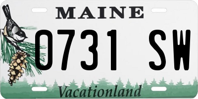 ME license plate 0731SW