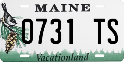 ME license plate 0731TS