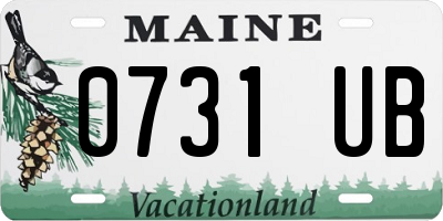 ME license plate 0731UB