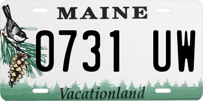 ME license plate 0731UW