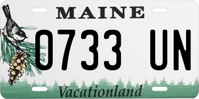 ME license plate 0733UN