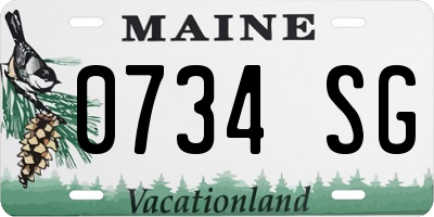 ME license plate 0734SG
