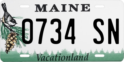 ME license plate 0734SN