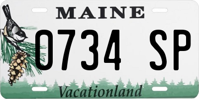 ME license plate 0734SP
