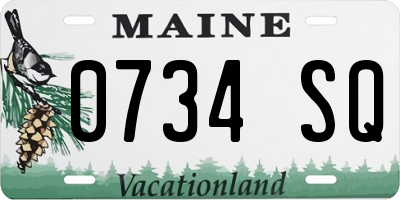 ME license plate 0734SQ