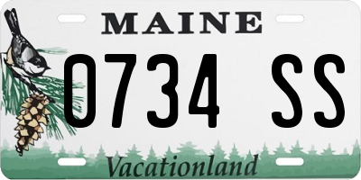 ME license plate 0734SS