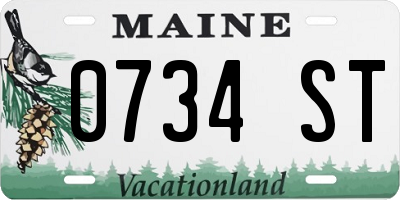 ME license plate 0734ST