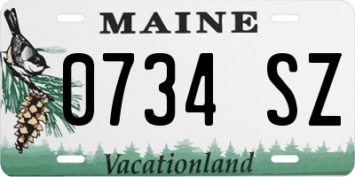 ME license plate 0734SZ