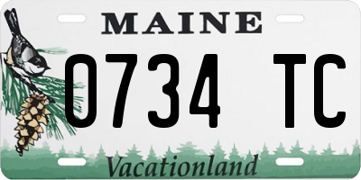ME license plate 0734TC