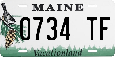 ME license plate 0734TF