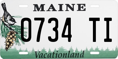ME license plate 0734TI