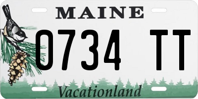 ME license plate 0734TT