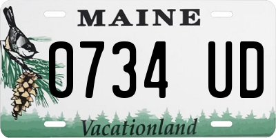 ME license plate 0734UD