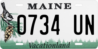 ME license plate 0734UN