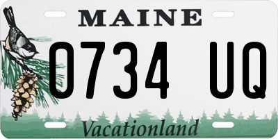 ME license plate 0734UQ