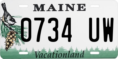 ME license plate 0734UW