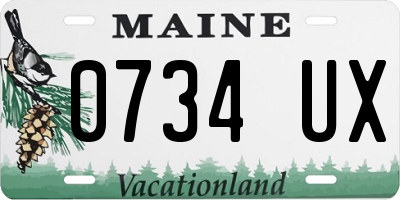 ME license plate 0734UX