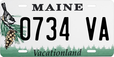 ME license plate 0734VA