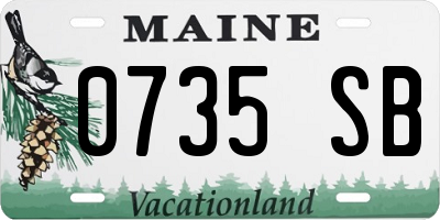 ME license plate 0735SB